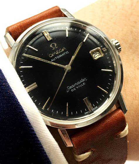 omega seamaster deville black replica|omega 14k seamaster deville automatic.